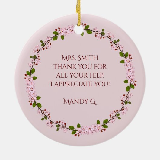 Beste leerassistent keramisch ornament (Achterkant)