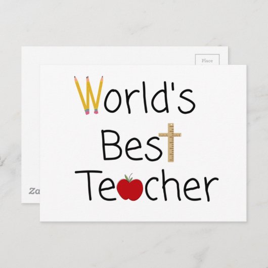 Beste leerlingenschoolvoorraad ter wereld briefkaart (Voorkant / Achterkant)