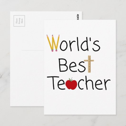 Beste leerlingenschoolvoorraad ter wereld briefkaart (Voorkant / Achterkant)