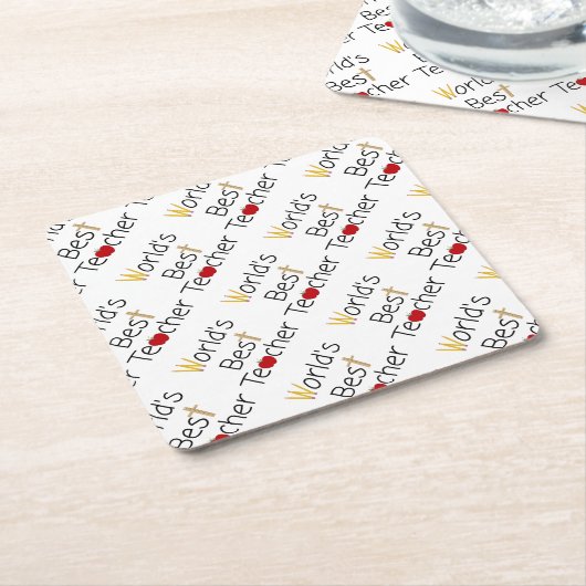 Beste leerlingenschoolvoorraad ter wereld kartonnen onderzetters (Schuin)