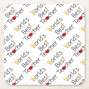 Beste leerlingenschoolvoorraad ter wereld kartonnen onderzetters