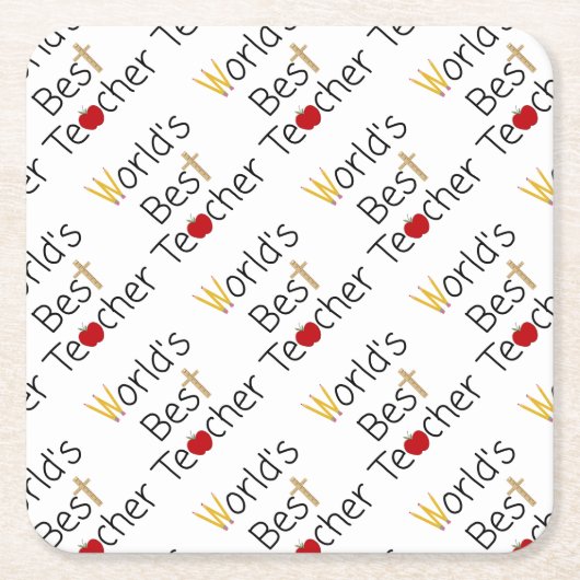 Beste leerlingenschoolvoorraad ter wereld kartonnen onderzetters (Voorkant)