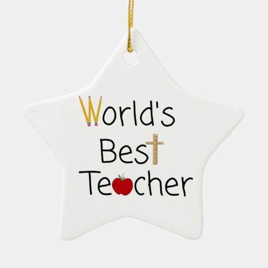 Beste leerlingenschoolvoorraad ter wereld keramisch ornament (Voorkant)