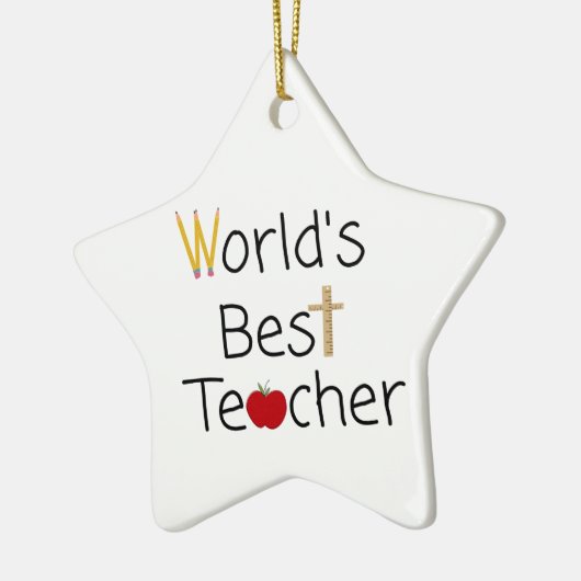 Beste leerlingenschoolvoorraad ter wereld keramisch ornament (Links)