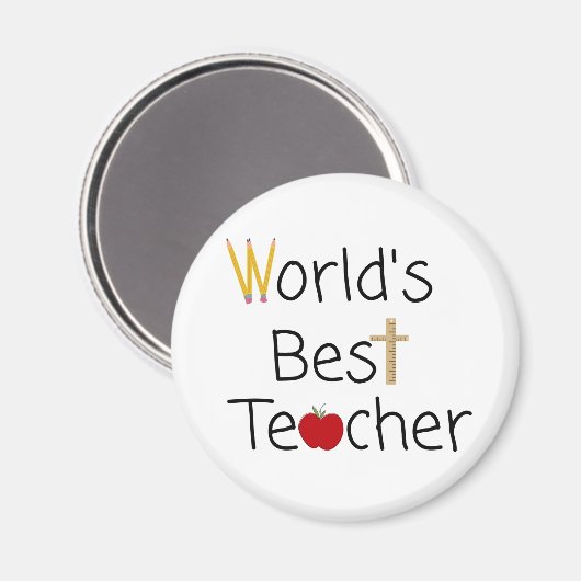 Beste leerlingenschoolvoorraad ter wereld magneet (Voorkant / Achterkant)