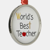 Beste leerlingenschoolvoorraad ter wereld metalen ornament (Rechts)