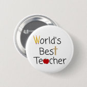 Beste leerlingenschoolvoorraad ter wereld ronde button 5,7 cm (Voorkant /achterkant)