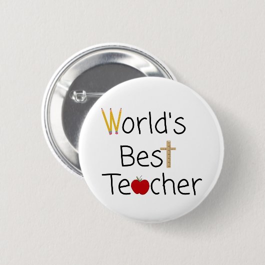 Beste leerlingenschoolvoorraad ter wereld ronde button 5,7 cm (Voorkant /achterkant)