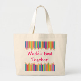 Beste leerpotloodtips ter wereld grote tote bag