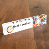 Beste leerschool-naambord met klok naambordje (Zijkant)