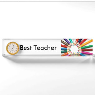 Beste leerschool-naambord met klok naambordje