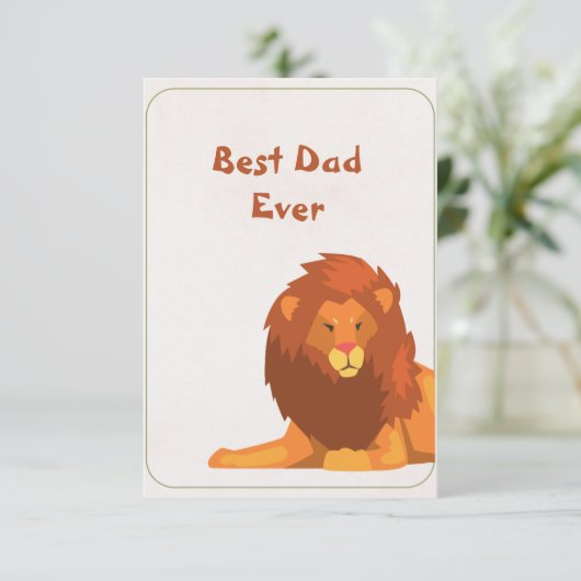 Beste leeuw papa ooit | Vaderdagkaart (Staand voorkant)