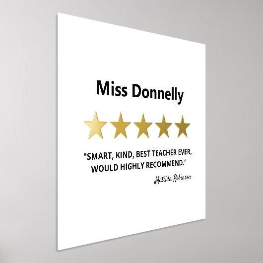Beste leraar 5 Star-Review Folie Afdrukken (Laagn)