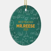 Beste Leraar Aangepaste Wiskunde Leraar Naam Wisku Keramisch Ornament (Rechts)
