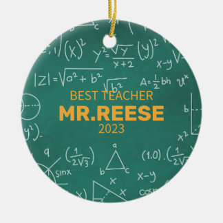 Beste Leraar Aangepaste Wiskundeleraar Naam Wiskun Keramisch Ornament