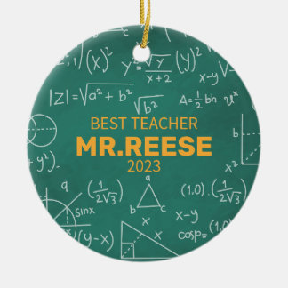 Beste Leraar Aangepaste Wiskundeleraar Naam Wiskun Keramisch Ornament