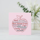 Beste Leraar Aller Tijden Waardering Rode Appel Ro Kaart (Staand voorkant)