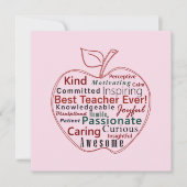 Beste Leraar Aller Tijden Waardering Rode Appel Ro Kaart (Voorkant)