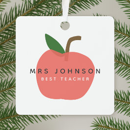 Beste leraar | Apple Cute Fun Modern Name Scandi Metalen Ornament