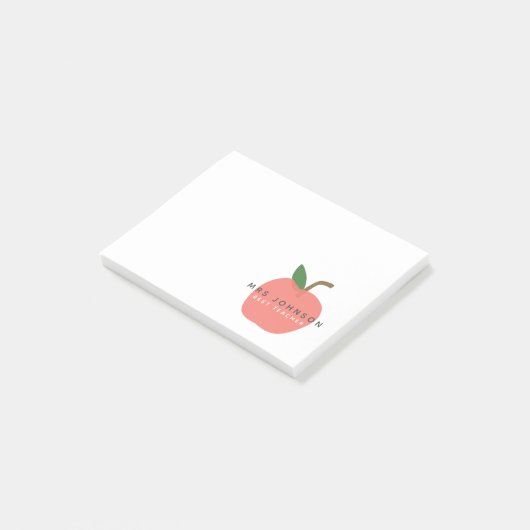 Beste leraar | Apple Cute Fun Modern Name Scandi Post-it® Notes (Schuin)