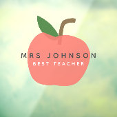 Beste leraar | Apple Cute Fun Modern Name Scandi Raamsticker (Vel 3)