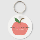 Beste leraar | Apple Cute Fun Modern Name Scandi Sleutelhanger (Voorkant)