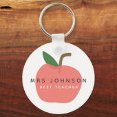 Beste leraar | Apple Cute Fun Modern Name Scandi Sleutelhanger (Voorkant)