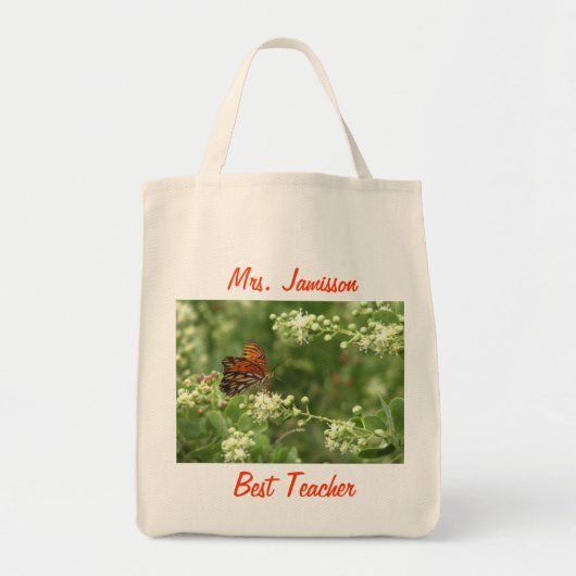 Beste leraar, appreciatie, dank je, Butterfly Tote Bag (Voorkant)