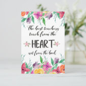 Beste leraar Appreciezer citaat Dank je cadeau (Staand voorkant)