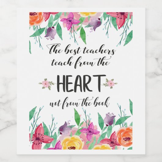 Beste leraar Appreciezer citaat Dank je cadeau Wijn Etiket (Enkel label)