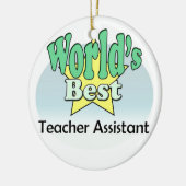Beste leraar assistent ter wereld keramisch ornament (Links)