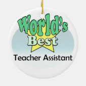 Beste leraar assistent ter wereld keramisch ornament (Achterkant)