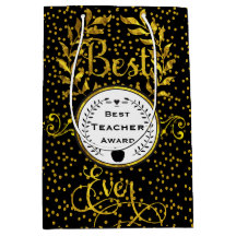 Beste leraar Award Gold met zwart bedankt