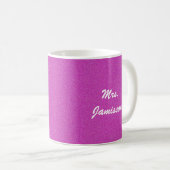 Beste leraar, bedankt, naam, warm roze koffiemok (Voorkant rechts)