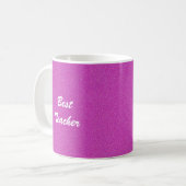 Beste leraar, bedankt, naam, warm roze koffiemok (Voorkant links)