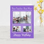 Beste Leraar Beste Mam memorabele Foto Verjaardag Kaart (Gele Bloem)