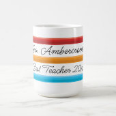 Beste Leraar Blauw Rood Geel Potloden Koffiemok (Center)