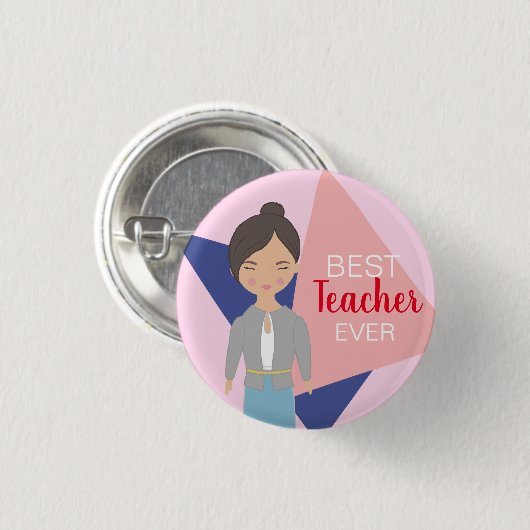 Beste leraar-Button Ronde Button 3,2 Cm (Voorkant /achterkant)