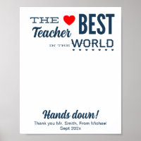 Beste Leraar Custom Handprint Art Sjabloon