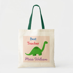 Beste leraar Dinosaur Canvas tas