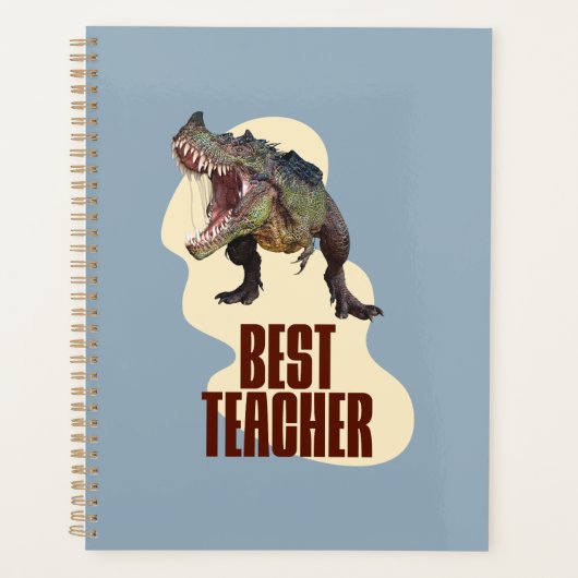 Beste Leraar Dinosaurus Klaslokaal Humor Planner (Voorkant)