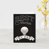 Beste leraar door Par Funny Golf Golfer Kaart (Gele Bloem)