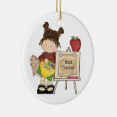 Beste leraar Easel Keramisch Ornament (Rechts)