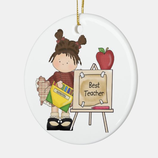 Beste leraar Easel Keramisch Ornament (Links)