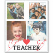 Beste Leraar Fotocollage Sticker (Voorkant)