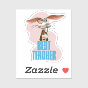 Beste Leraar Grappige Konijn Klas Humor Sticker
