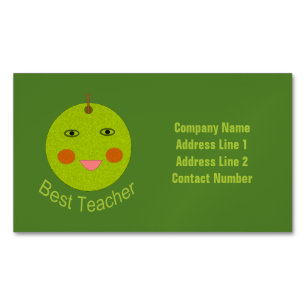 Beste Leraar Happy Apple Aangepast Magnetisch Visitekaartje