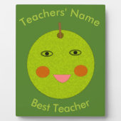 Beste Leraar Happy Apple Aangepaste Plaquette Fotoplaat (Voorkant)