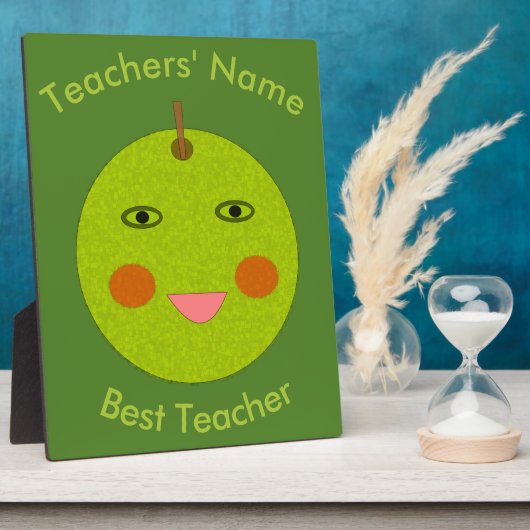 Beste Leraar Happy Apple Aangepaste Plaquette Fotoplaat (Zijkant)