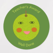 Beste Leraar Happy Apple Aangepaste Prijs Labels (Design 1)